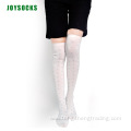 Over knee dot cotton long knitted lady's socks